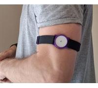 CGM Clips UK - Sensor Armband Holder/Protector Compatible with Freestyle Libre 1/2 - Purple w Black Straps