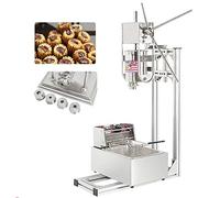CGOLDENWALL Commercial Churros Maker 5L Spanish Churros Making Machine Equipped with 6L Stainless Steel Electric Fryer& 5 Churros Molds