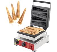 CGOLDENWALL Commercial Waffle Iron Machine, Non-Stick Pine Tree Shape Waffle Maker 4Pcs with Temperature and Time Control for Home, Bakery