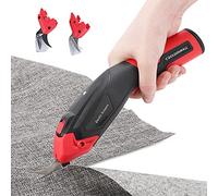 CGOLDENWALL Electric Fabric Cutter Cordless Cloth Cutter Portable and Rechargeable Fabric Scissors 330g Only with 4V Lithium-Ion Batteries- for Leather, Paper, Carpet, Cardboard (Red)