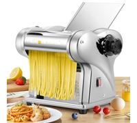 CGOLDENWALL Electric Pasta Machine, 2 Blades, 9 Thickness Settings(0.3-3mm) | Electric Pasta Maker 140W, Stainless Steel, 2 Blades of 1.5mm Round, 4mm Flat, for Noodles/Spaghetti/Ravioli/Fettuccine