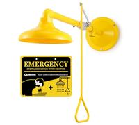 CGOLDENWALL Emergency Safety Shower, ABS Coated Stainless Steel Wall-Mounted, 75.7L/Min High-Flow Spray with Enhanced Corrosion Resistance, for Industrial Lab Factory Use