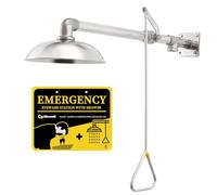 CGOLDENWALL Emergency Safety Shower, Stainless Steel Wall-Mounted, 75.7L/Min High-Flow Spray with Instant Activation, for Industrial Lab Factory Protection