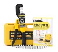CGOLDENWALL Hydraulic Crimping Tools 10T 4-70m㎡ with Hexagon Steel 9 Dies for Copper and Aluminum Terminal Lugs Battery Wire Crimping, 2 Pairs of Sealing Rings Included