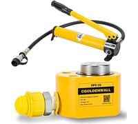 CGOLDENWALL Hydraulic Cylinder Ram 10T with Hand Pump CP-180, Stroke 12mm, Body Height 52mm, Effective Area 15.89cm², for Bridges/Building/Machinery Industries (FPY-10T+CP-180)