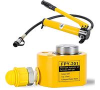CGOLDENWALL Hydraulic Cylinder Ram 20T with Hand Pump CP-180, Stroke 14mm, Body Height 58mm, Effective Area 33.16cm², for Bridges/Building/Machinery Industries (FPY-20T+CP-180)