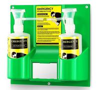 CGOLDENWALL Plastic Wall Mounted Emergency Eyewash Station Portable Eye Washer Laboratory Portable Eye Wash Skin Wash Shower Face Shower Plastic Double Empty Bottle (Single Eye)