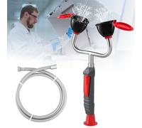 CGOLDENWALL Portable Handheld Emergency Eyewash, High-Flow Dual-Head with Double-Layer Filter, 1.5m Stainless Steel Hose, Enhanced Spray for Lab & Industrial Safety Use