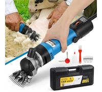 CGOLDENWALL Professional Sheep Shearing Clippers 690W 2400RPM Heavy Duty - 6 Speed Adjustment, 5m Cord, 13 Straight-Tooth Blades, Lubricant&Case Included - for Sheep/Goat/Cattle/Livestock Fur Wool