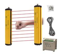 CGOLDENWALL Safety Light Curtains Safety Protection Sensor Light Screen& Beams: 10 &Sensing Height: 430mm (Customizable) with Controller