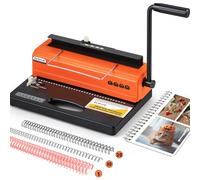 CGOLDENWALL Wire Binding Machine, 34-Hole, A4, Punch 15 Sheets(80g)