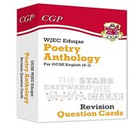 CGP Books GCSE English: WJEC Eduqas Poetry Anthology - Revision Question Cards Hardback Book CGP Books Multicolor