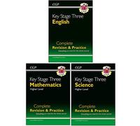 CGP Books KS3 Complete Study & Practice Collection 3 Books Set (Maths, English, Science)