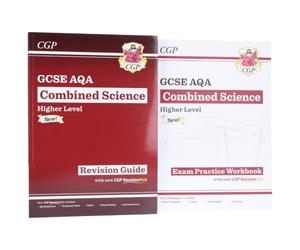 CGP GCSE AQA Combined Science Higher Level Revision Guide & Exam Practice Workbook 2 Books Set
