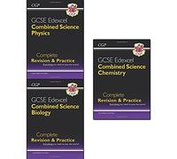 cgp gcse combined science 9-1 revision collection 3 books set (physics edexcel complete revision & practice with online edn, biology, chemistry)