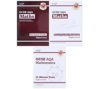 CGP GCSE Maths AQA Higher Level Exam Guide 3 Books Collection Set (Includes Online Edition, Videos & Quizzes)