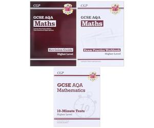 CGP GCSE Maths AQA Higher Level Exam Guide 3 Books Collection Set (Includes Online Edition, Videos & Quizzes)