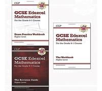 cgp gcse maths edexcel revision,exam practice workbook 9-1 course 3 books collection set
