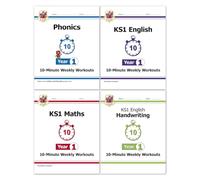 CGP KS1 Year 1 10-Minute Weekly Workout Bundle - Ages 5-6 (Maths, English, Phonics, Handwriting)