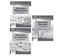 Cgp ks2 history discover and learn 3 books collection set (Ancient Egyptians, Romans in Britain, Ancient Greeks Activity book)