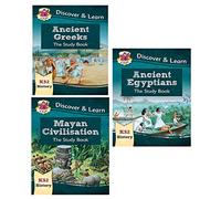Cgp ks2 history discover and learn 3 books collection set (ancient greeks, mayan civilisation, ancient egyptians study book)