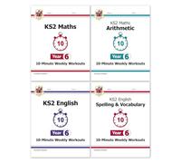 CGP KS2 Year 6 10-Minute Weekly Workout Bundle - Ages 10-11 (Maths, English, Arithmetic, Spelling and Vocabulary)
