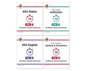CGP KS2 Year 6 10-Minute Weekly Workout Bundle - Ages 10-11 (Maths, English, Arithmetic, Spelling and Vocabulary)