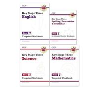 CGP KS3 Year 7 Workbook Bundle - Ages 11-12 (Maths, English, Science, Spelling Punctuation and Grammar)