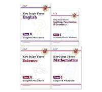 CGP KS3 Year 8 Workbook Bundle - Ages 12-13 (Maths, English, Science, Spelling Punctuation and Grammar)