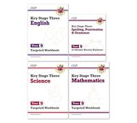 CGP KS3 Year 9 Workbook Bundle - Ages 13-14 (Maths, English, Science, Spelling Punctuation and Grammar)