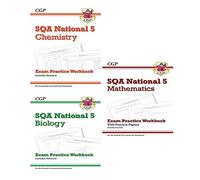 Cgp national 5 biology, maths, chemistry 3 books collection set - sqa exam practice workbook