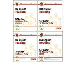 CGP New KS2 English SAT Buster 10-Minute Tests Reading Foundation, Reading Book 1 & 2, Reading Stretch 4 Books Collection Set
