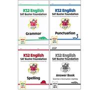 CGP New KS2 English SAT Buster Foundation Grammar, Punctuation, Spelling, Grammar, Punctuation & Spelling Answer Book 4 Books Collection Set