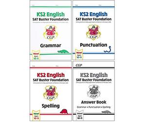 CGP New KS2 English SAT Buster Foundation Grammar, Punctuation, Spelling, Grammar, Punctuation & Spelling Answer Book 4 Books Collection Set