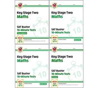 CGP New KS2 Maths SAT Buster 10-Minute Tests Foundation, Maths Book 1 & 2 Stretch 4 Books Collection Set