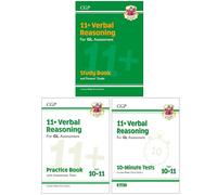 CGP'S unbeatable revision for 11+ Verbal Reasoning 3 Books Collection Set (11+ GL Verbal Reasoning Study Book, Practice Book (Ages 10-11) & 10-Minute Tests (Ages 10-11) Book 1)