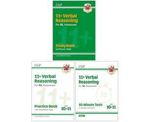 CGP'S unbeatable revision for 11+ Verbal Reasoning 3 Books Collection Set (11+ GL Verbal Reasoning Study Book, Practice Book (Ages 10-11) & 10-Minute Tests (Ages 10-11) Book 1)