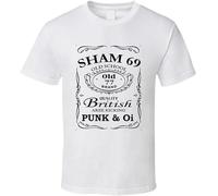 CGQZAPIBV Sham 69 Old School Punk Oi British Old 77 Brand T Shirt White