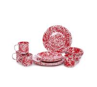 CGS Enamelware 16-Piece Dinnerware Starter Set, Red