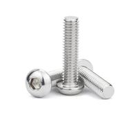 Cgshop-Socket Cap Screws 10#-24 1/4-20 304 A2-70 Stainless Steel Coarse Thread Allen Hex Hexagon Socket Button Head Round Screw Bolt, 10pcs, Fasten to prevent loosening(3/4",10-24)
