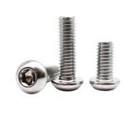 Cgshop-Socket Cap Screws M1.6 M2 M2.5 M3 M4 M5 M6 M8 Length 10-25mm Stainless Steel Hex Socket Button Round Head Screw Bolt Fasten to prevent loosening(14mm,M2 25pcs)