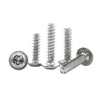 Cgshop-Socket Cap Screws M1.7 M2 M2.3 M2.6 M3 M4 Screw Round Head With Washer Self- Tapping Screw Nickel Plated Screw, Fasten to prevent loosening(10mm,M3.5 40pcs)