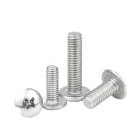 Cgshop-Socket Cap Screws M2-M6 Cross Truss Head Machine Screw Nickel Plated Mushroom Head Machine Screw For Furniture, Fasten to prevent loosening(14mm,M6 10pcs)