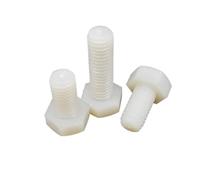 Cgshop-Socket Cap Screws M3 M4 M5 M6 White Nylon Plastic Insulated External Hex Hexagon Head Cap Screw Bolt, Fasten to prevent loosening(10mm,50pcs M3)
