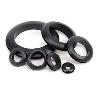 Cgshop-Washers 3-80mm Black Rubber Double-sided Protection Coil Outlet Hole O-ring, Durable easy to install(4mm (100Pcs))