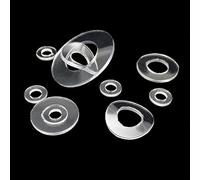 Cgshop-Washers M1.6 M2 M2.5 M3 M4 M5 M6 M8 M10 M12 Soft Hard Plastic PVC Acrylic Transparent Insulation Flat Washer ，100pcs, Durable easy to install(Soft,M4x8x1mm)