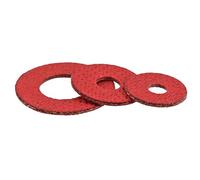 Cgshop-Washers M2 M2.5 M3 M4 M5 M6 M8 M10 M14 M20 Red Steel Flat Steel Fiber Sealing Insulating Gasket, Durable easy to install(M8x16x1 (100pcs))