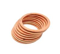 Cgshop-Washers M26 Seal Gasket Inner Diameter 26mm Sealing Ring Thin Sheet T3 Red Copper Washer, Durable easy to install(26x31x1.5,10Pcs)