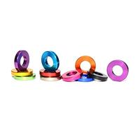Cgshop-Washers M3*6 * 0.25/0.5/1/1.5/2/2.5/3mm Colorful Aluminum Alloy Bushing Gasket Washer Plain Washers，50pcs ， Durable easy to install(M3x6x2,Ti-grey)