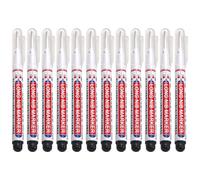 CGTQROVR 12Pcs Long Nib Marker, 20mm Long Nose Marker, Quick-dry Waterproof Construction Pen ideal for Welding Drill Woodworking, Black